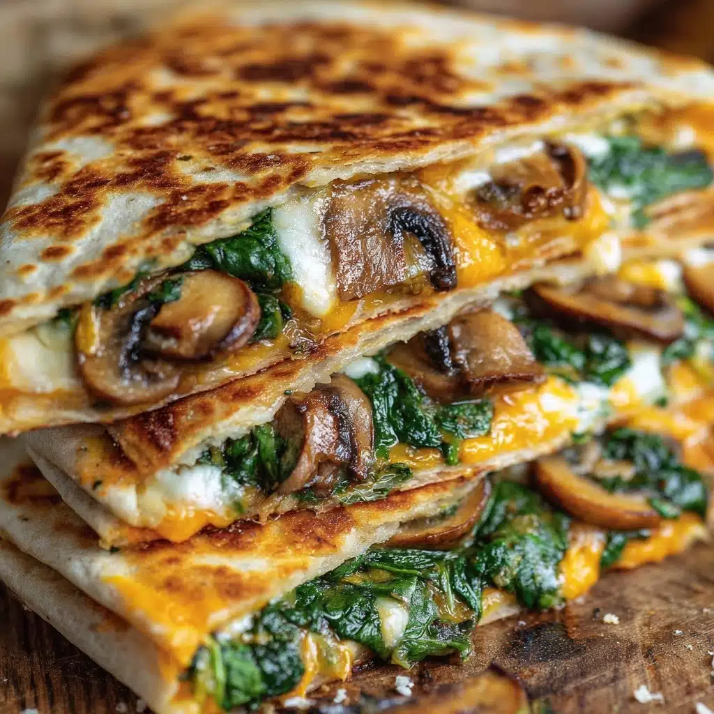 Baked Spinach Mushroom Quesadillas Recipe - Recipe Image
