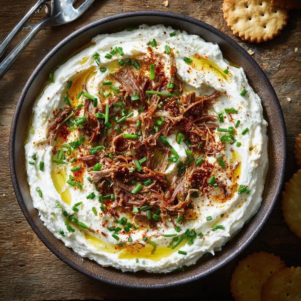 Roasted Garlic and Creamy Beef Dip with Hot Honey Recipe