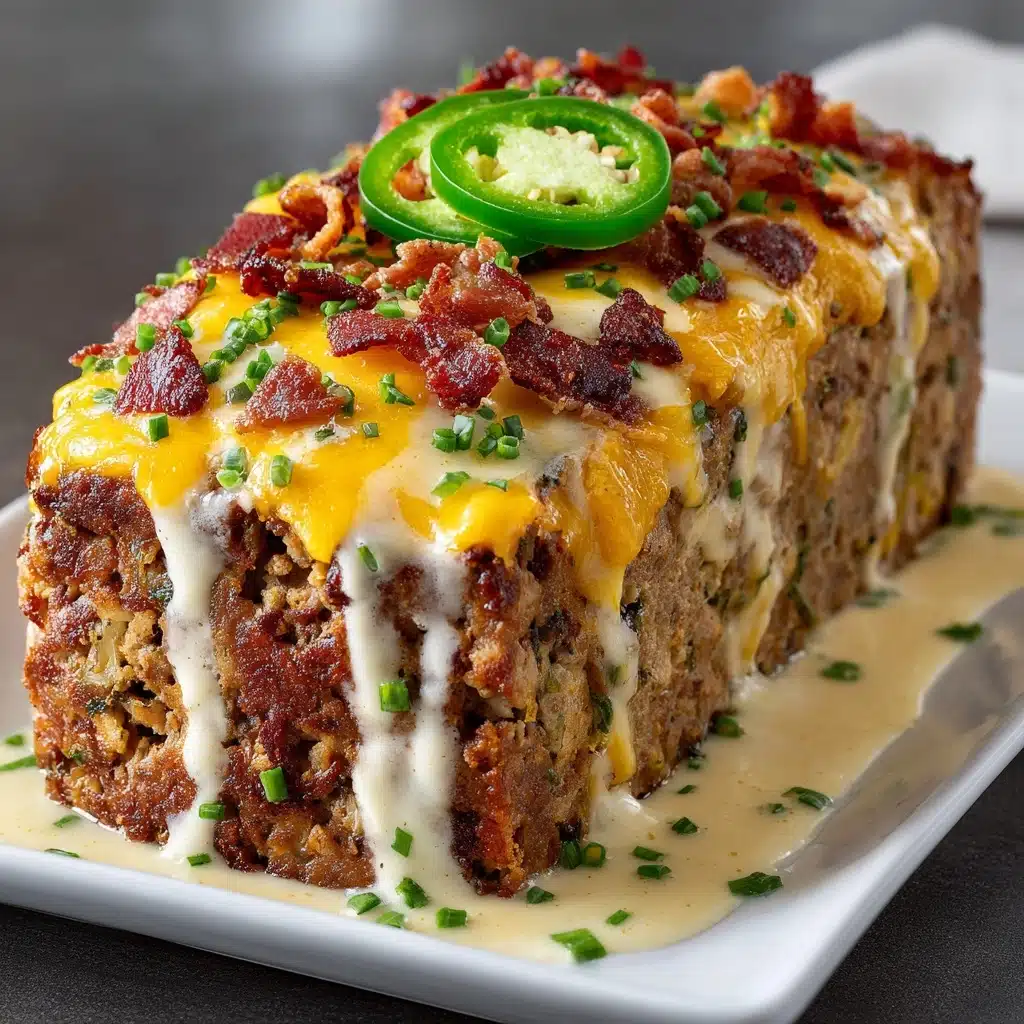 Smoky Jalapeño Popper Meatloaf with Creamy Ranch Drizzle Recipe