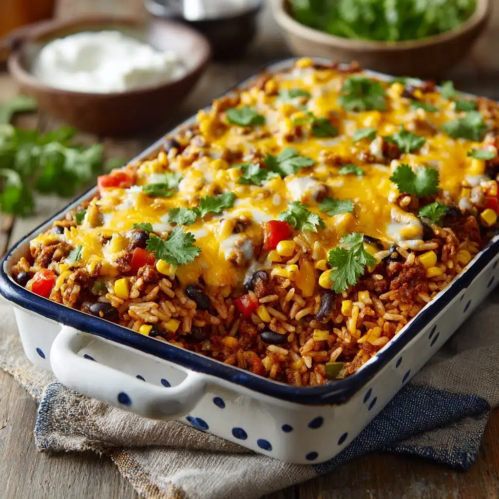 Beef Enchilada Casserole with Rice Recipe