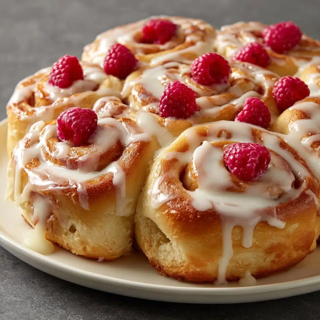 Raspberry Cinnamon Rolls with Lemon Glaze Recipe - Recipe Image