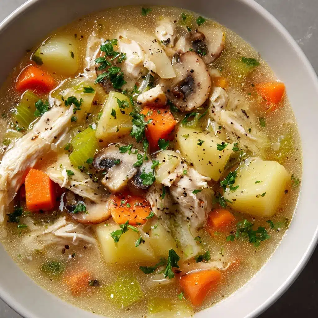 Easy Chicken, Mushroom & Leek Soup Recipe - Recipe Image