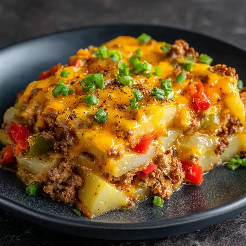 Crockpot Cheesesteak Potato Casserole Recipe