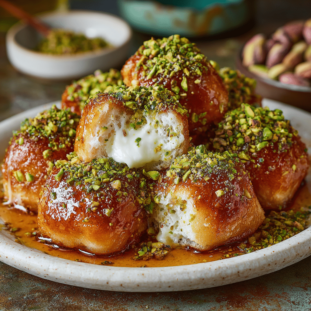 Stuffed Gulab Jamuns with Cream and Pistachio Filling Recipe - Recipe Image