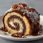 Decadent German Chocolate Coconut Pecan Roll Cake Recipe