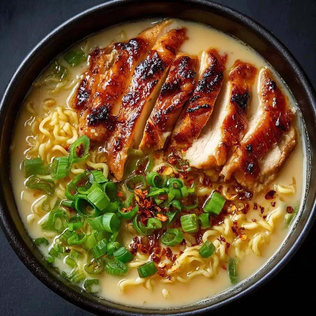 Fiery Chicken Ramen with Creamy Garlic Sauce Recipe