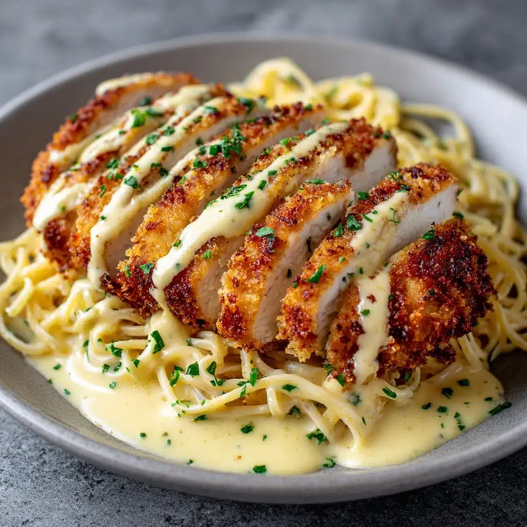 Parmesan Crusted Chicken with Creamy Garlic Sauce Recipe