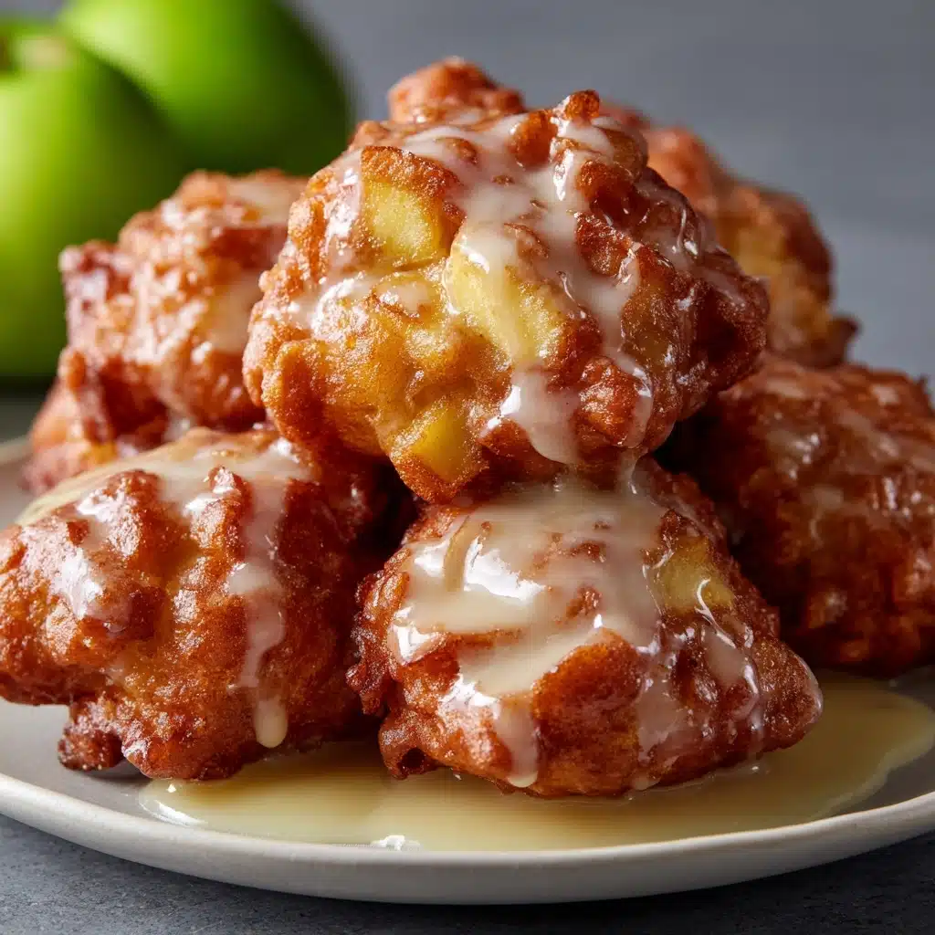 Soft Cinnamon Apple Fritters with Vanilla Glaze Recipe - Recipe Image