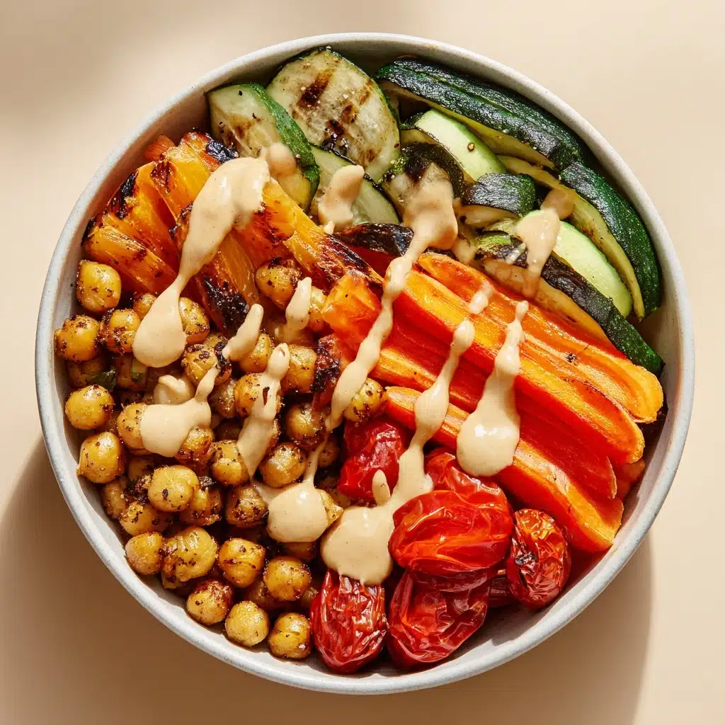 Roasted Vegetable & Chickpea Bowl with Tahini Dressing Recipe - Recipe Image