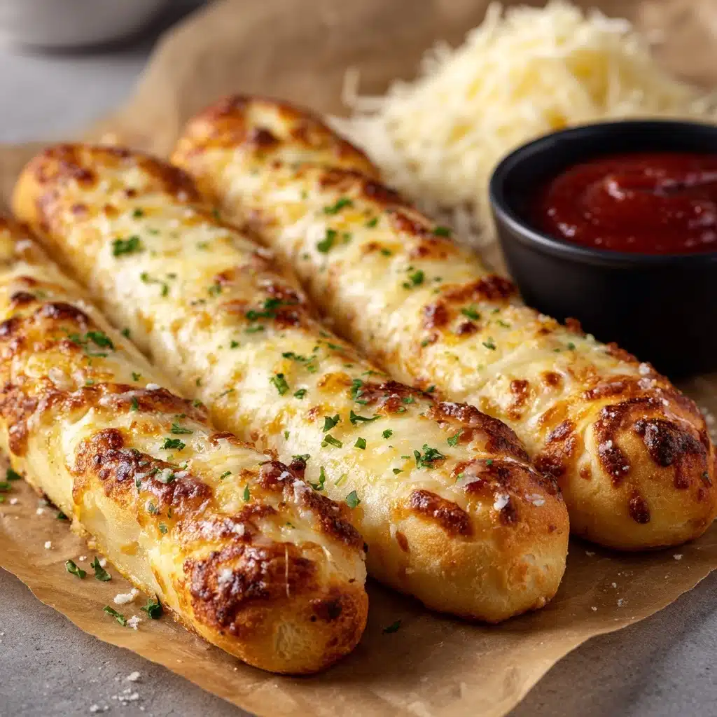 Cheesy Garlic Breadsticks with Marinara Dip Recipe - Recipe Image