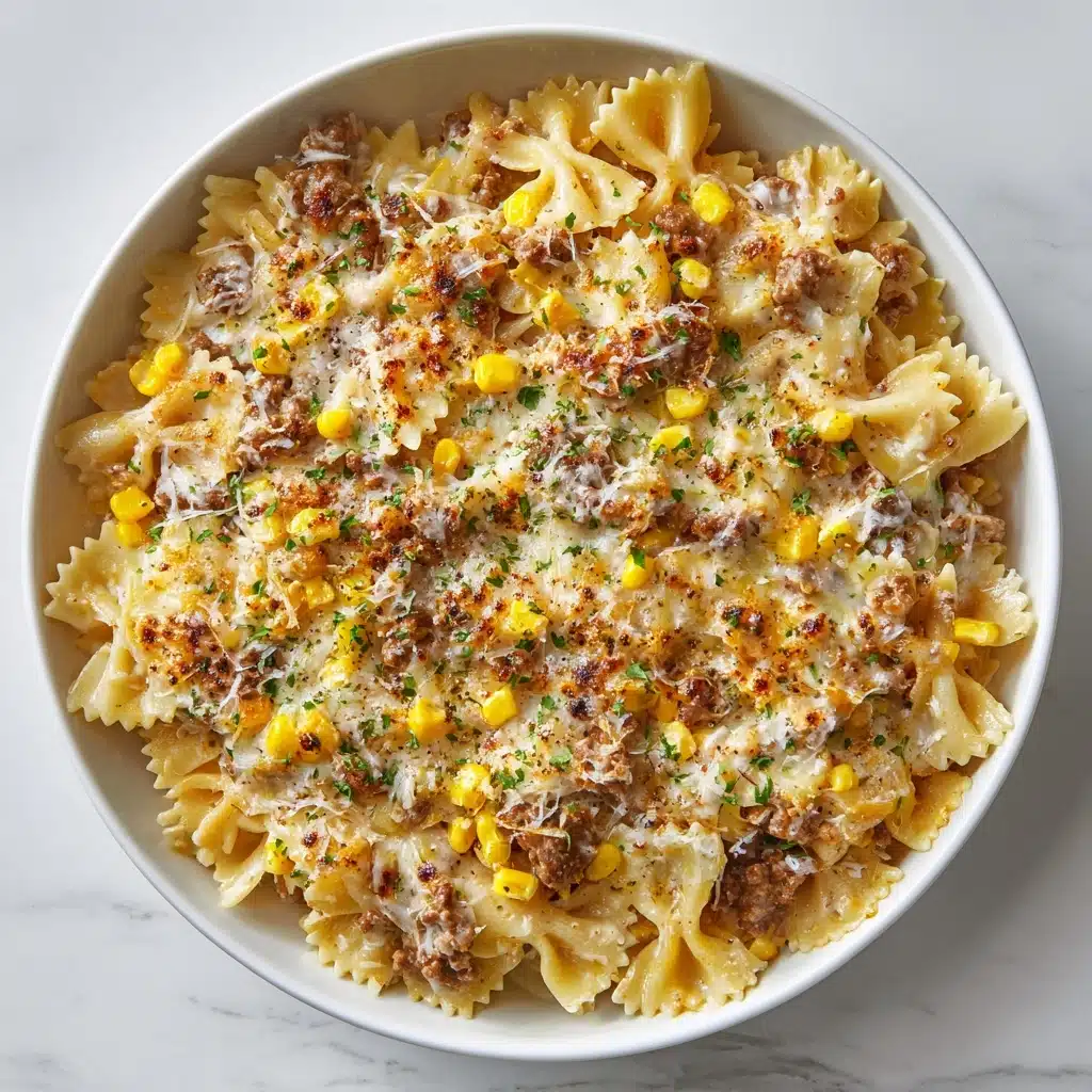 Creamy Ranch Beef and Sweet Corn Bowtie Casserole Recipe - Recipe Image