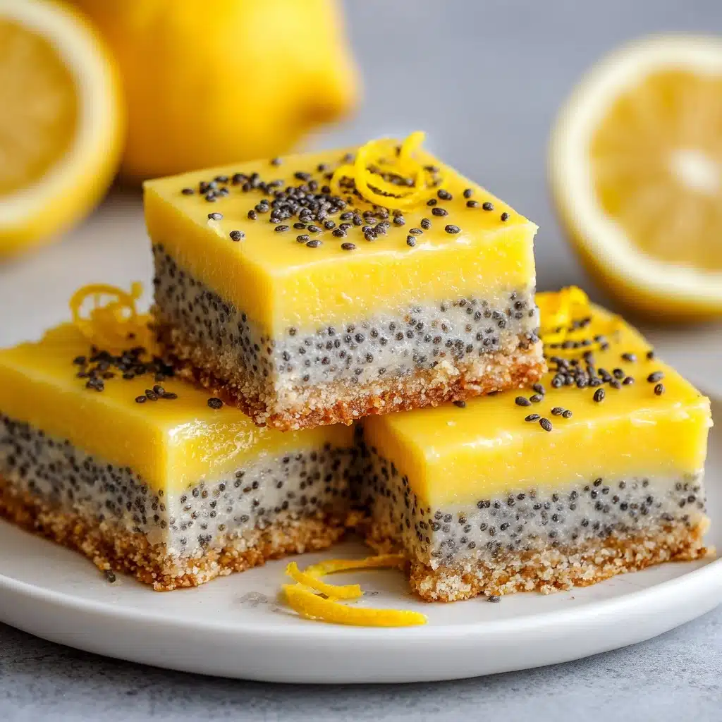 Low Sugar Lemon Poppy Seed Greek Yogurt Bars Recipe