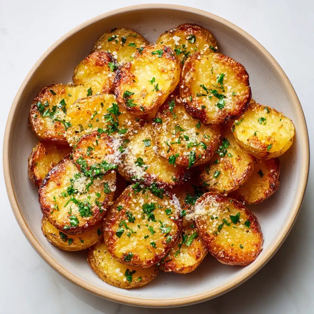 Crispy Garlic Parmesan Crusted Potatoes Recipe - Recipe Image