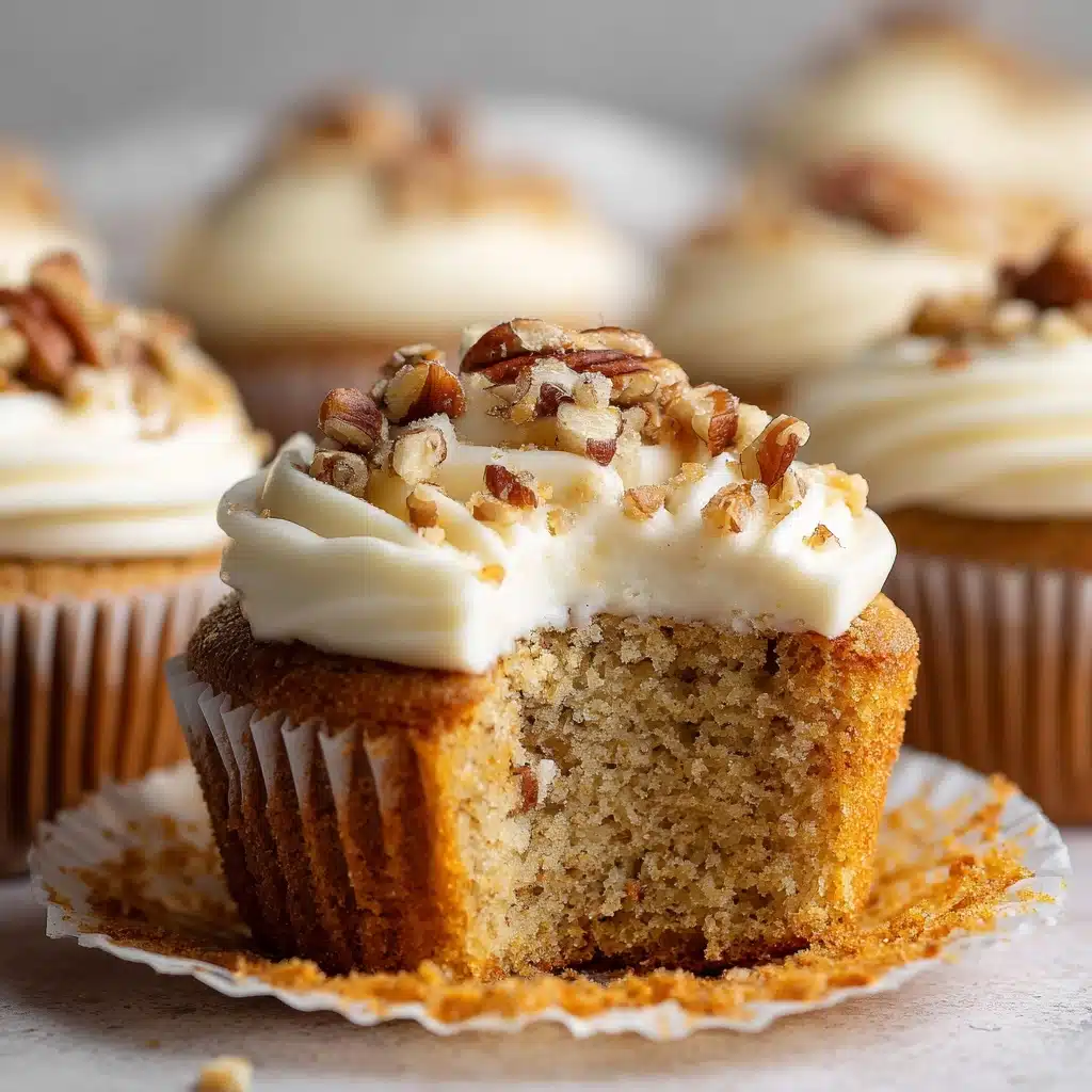 Banana Cinnamon Pecan Cupcakes with Cream Cheese Frosting Recipe - Recipe Image