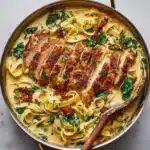 Creamy Chicken Pasta with Spinach and Sun-Dried Tomatoes Recipe