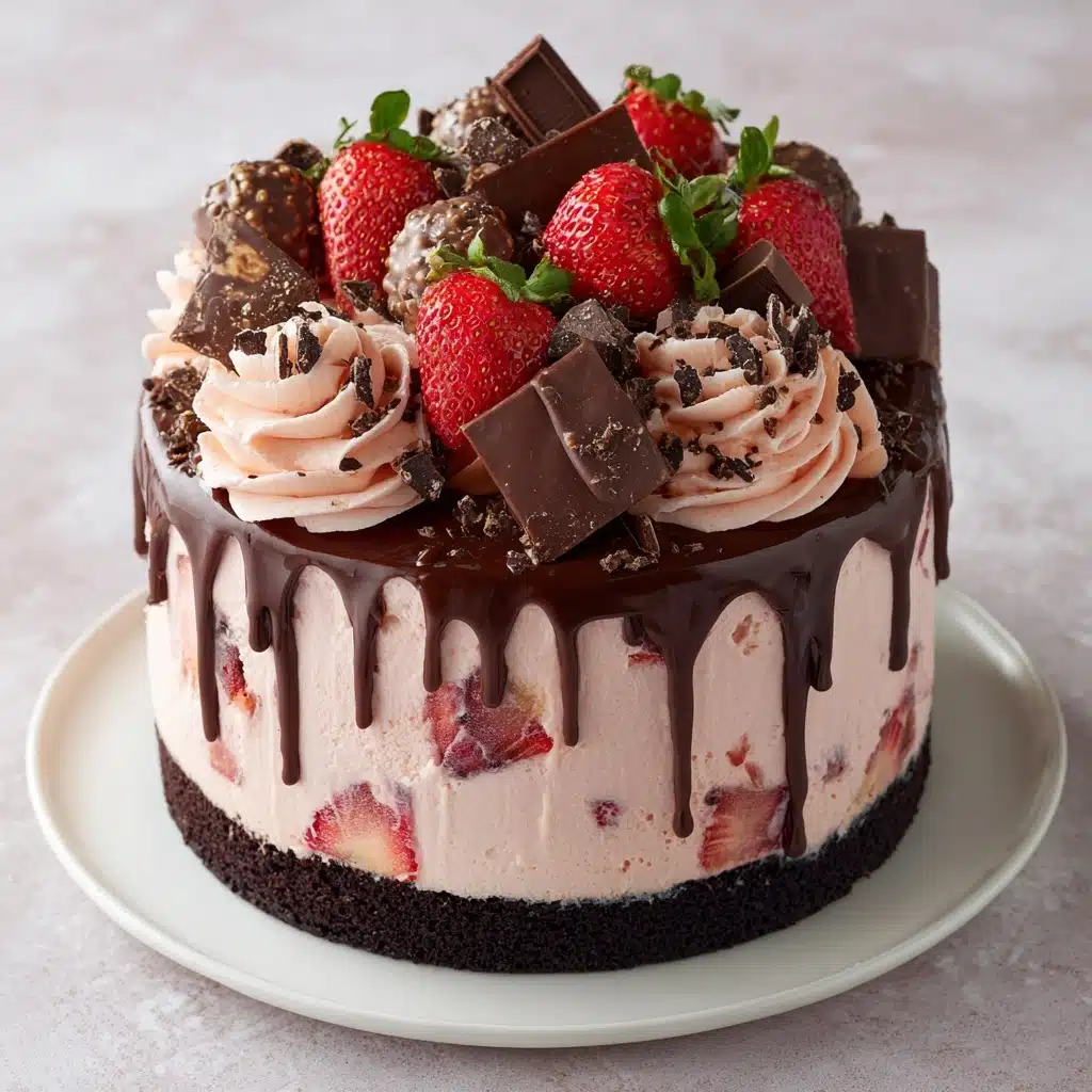 Chocolate Covered Strawberry Ice Cream Cake Recipe