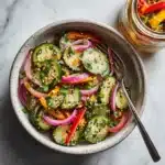 Pickled Cucumber, Onion, and Bell Pepper Salad Recipe