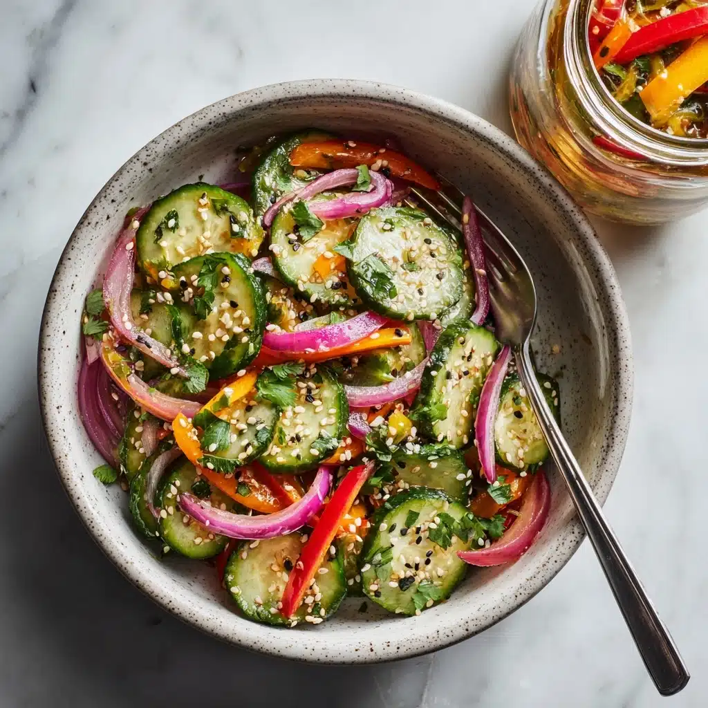 Pickled Cucumber, Onion, and Bell Pepper Salad Recipe