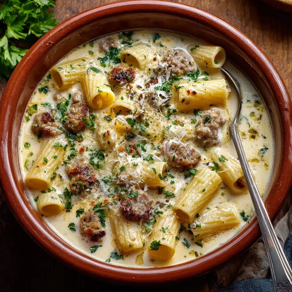 Creamy Parmesan Italian Sausage Ditalini Soup Recipe - Recipe Image