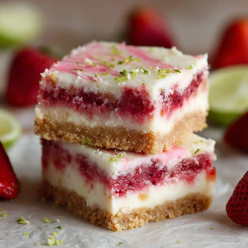 Strawberry Lime White Chocolate Gooey Bars Recipe - Recipe Image