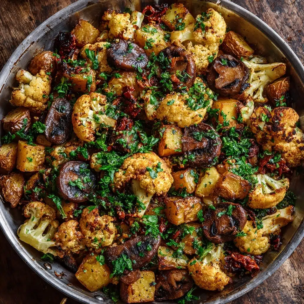 Garlic Mushrooms Cauliflower Skillet Recipe