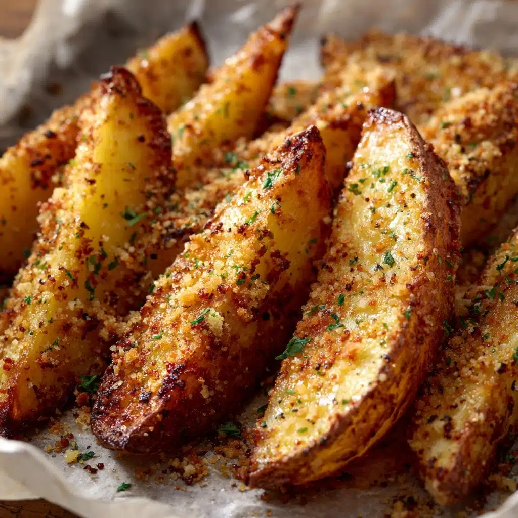 Baked Garlic Parmesan Potato Wedges Recipe - Recipe Image
