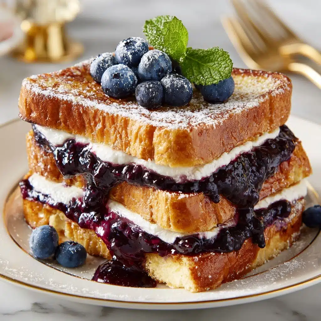 Brioche French Toast with Blueberry Compote & Crème Fraîche Recipe
