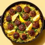 Easy Greek Chicken Meatballs with Lemon Orzo Recipe