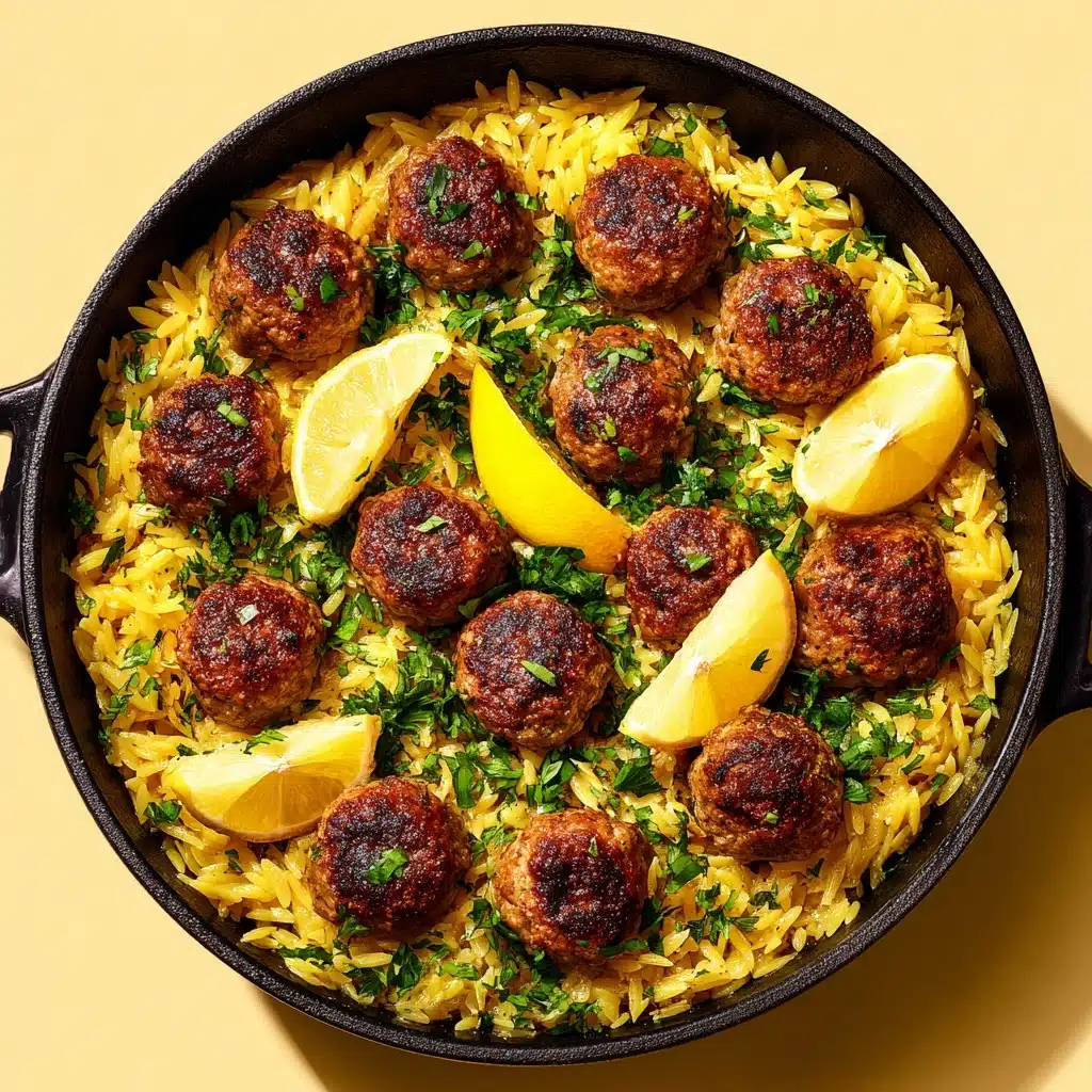 Easy Greek Chicken Meatballs with Lemon Orzo Recipe