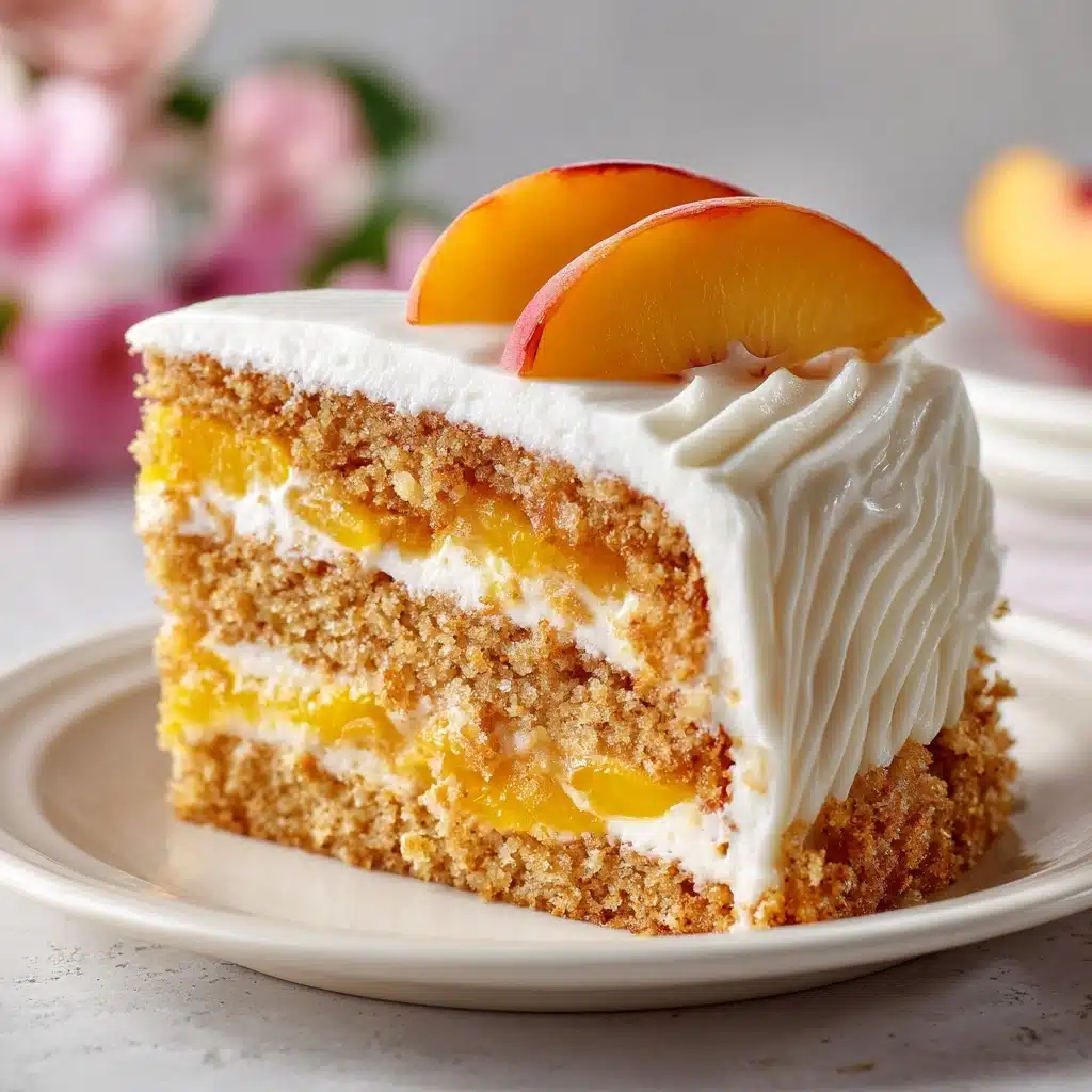 Peach Cake with Brown Sugar Frosting Recipe - Recipe Image