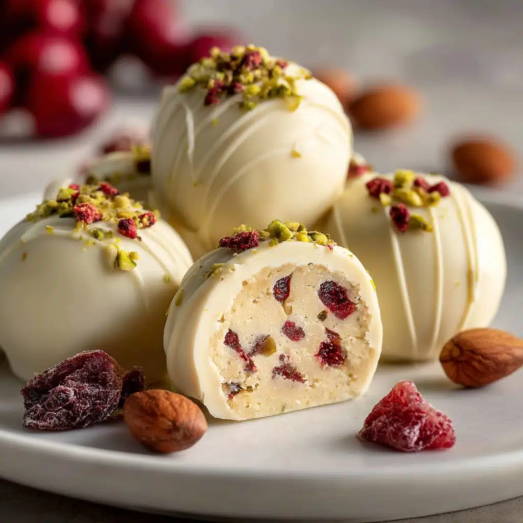 Cranberry Pistachio White Chocolate Truffles Recipe - Recipe Image
