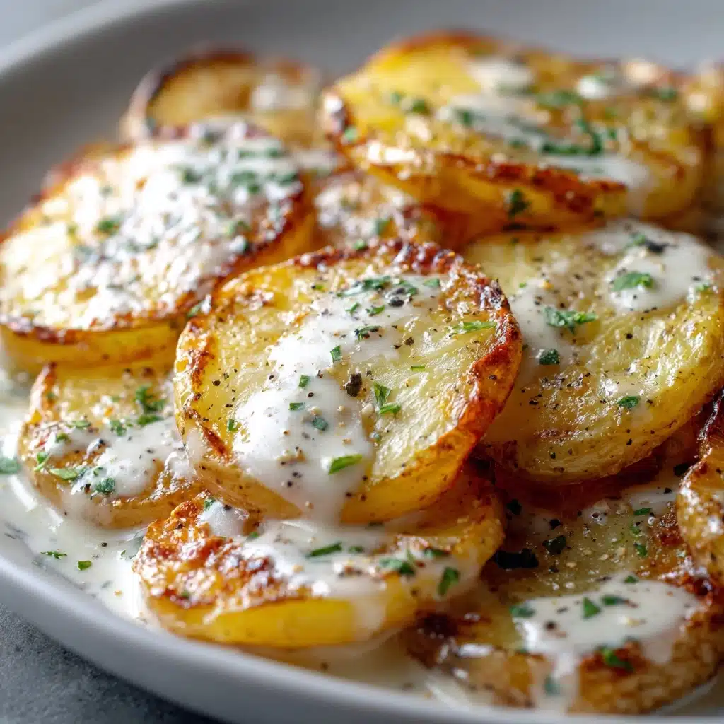 Creamy Garlic Sauce Baby Potatoes Recipe