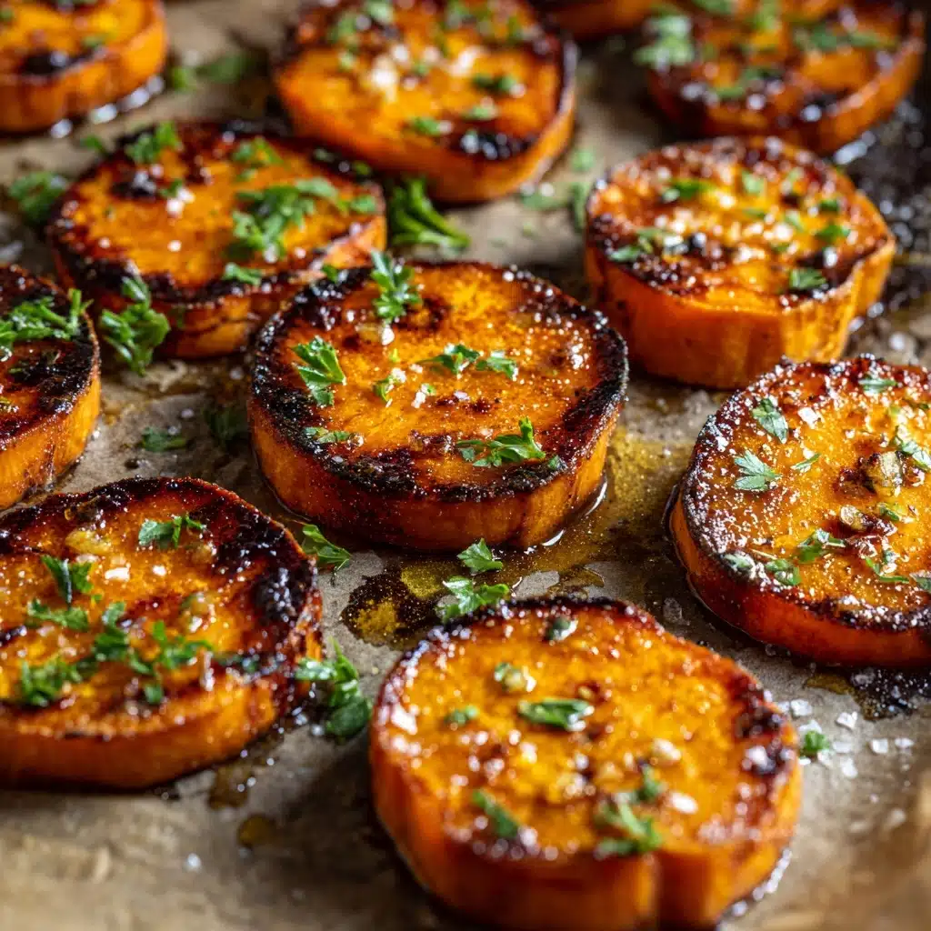 Garlic Butter Roasted Sweet Potatoes Recipe - Recipe Image