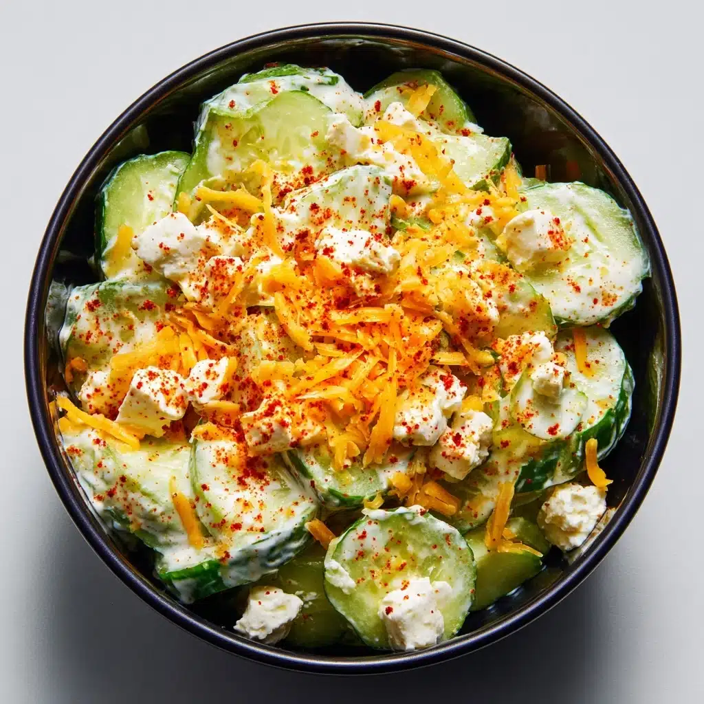 Cucumber Snack with Cheese and Savory Toppings Recipe
