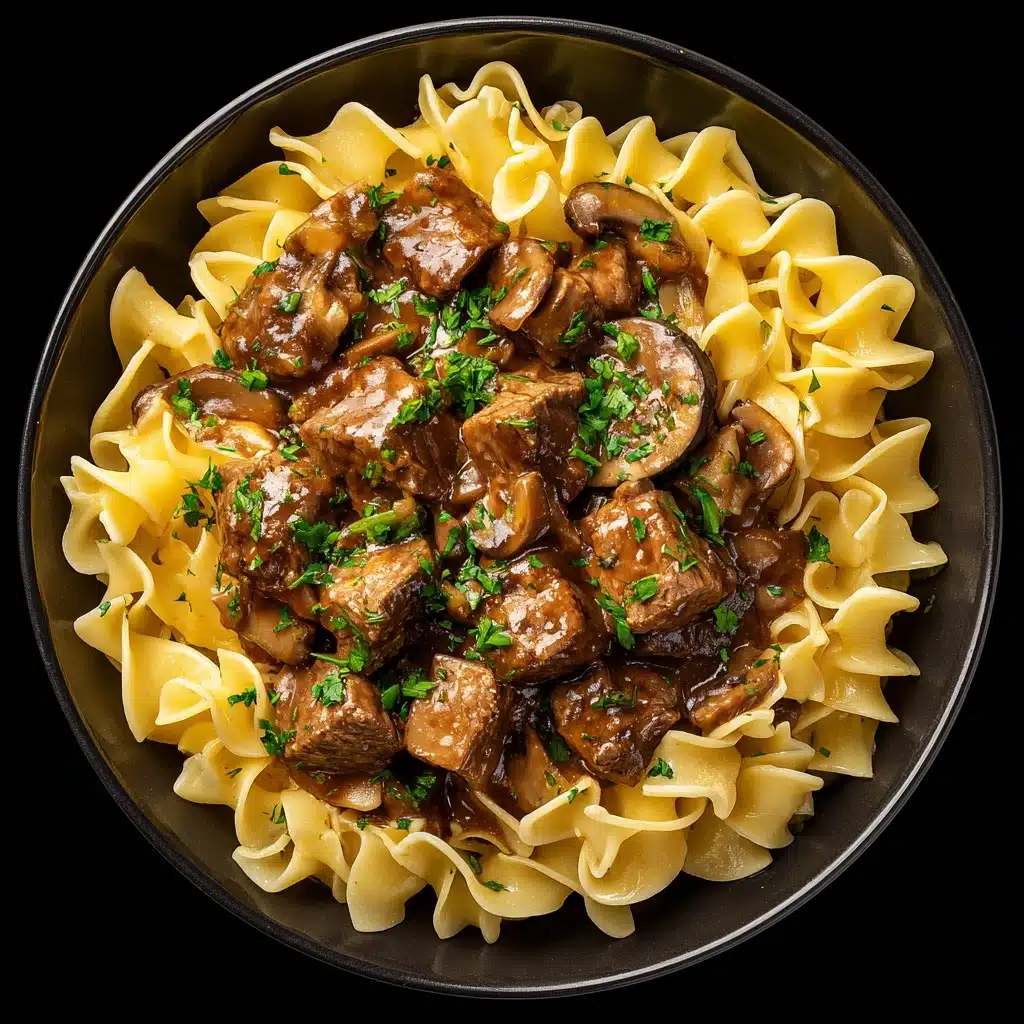 Tender Crockpot Beef Tips with Noodles Recipe - Recipe Image
