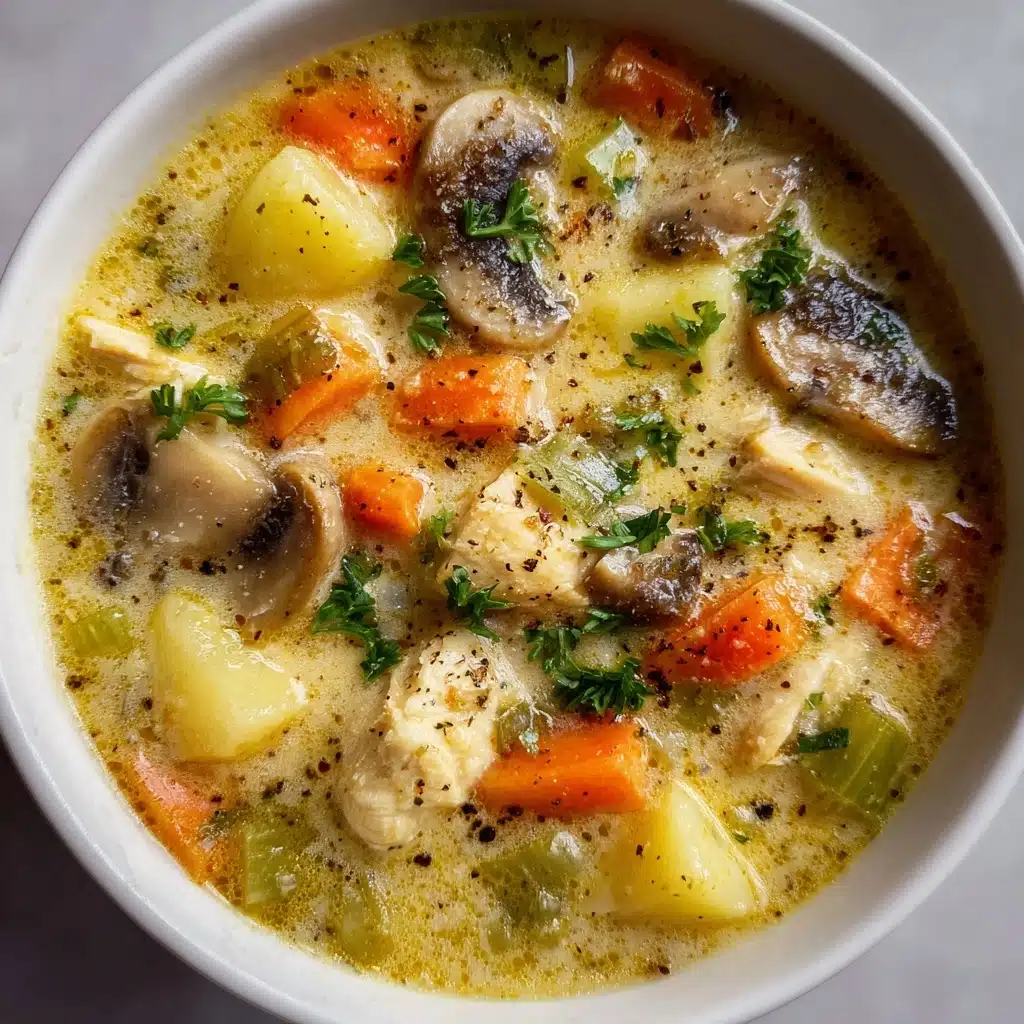 Easy Chicken, Mushroom & Leek Soup Recipe - Recipe Image