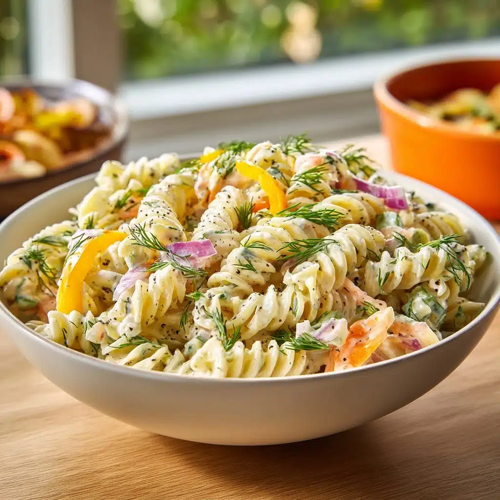 Tangy Dill Pickle Pasta Salad Recipe - Recipe Image