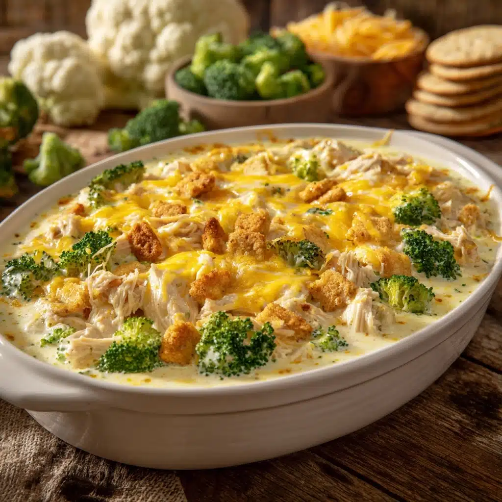 Easy Cheesy Chicken and Broccoli Casserole Recipe - Recipe Image