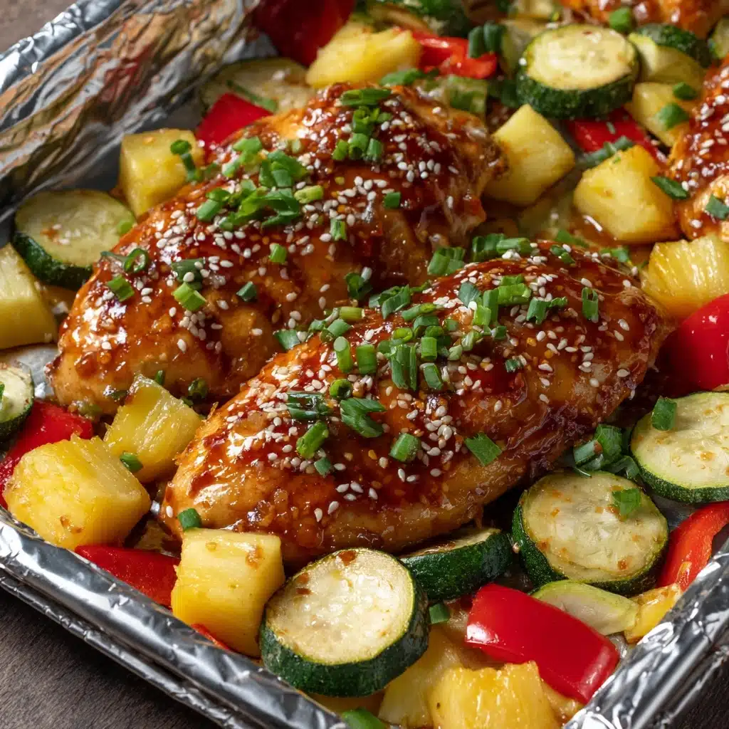 Teriyaki Chicken and Pineapple Foil Packets Recipe - Recipe Image
