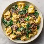 Creamy Spinach Mushroom Tortellini with Caramelized Onions Recipe