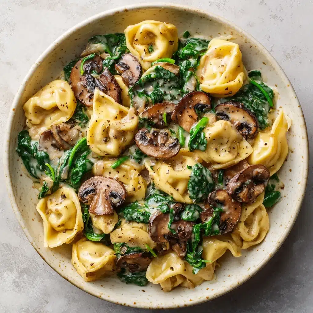 Creamy Spinach Mushroom Tortellini with Caramelized Onions Recipe