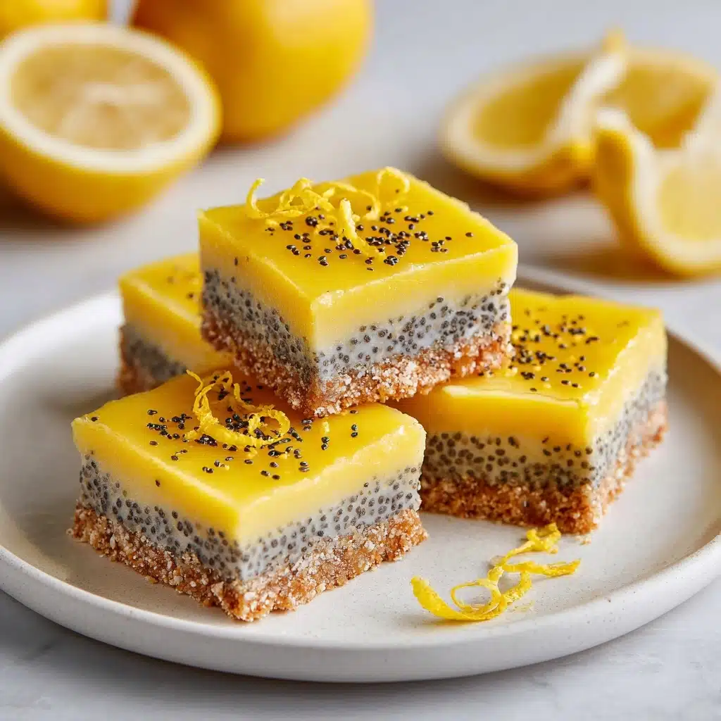 Low Sugar Lemon Poppy Seed Greek Yogurt Bars Recipe - Recipe Image