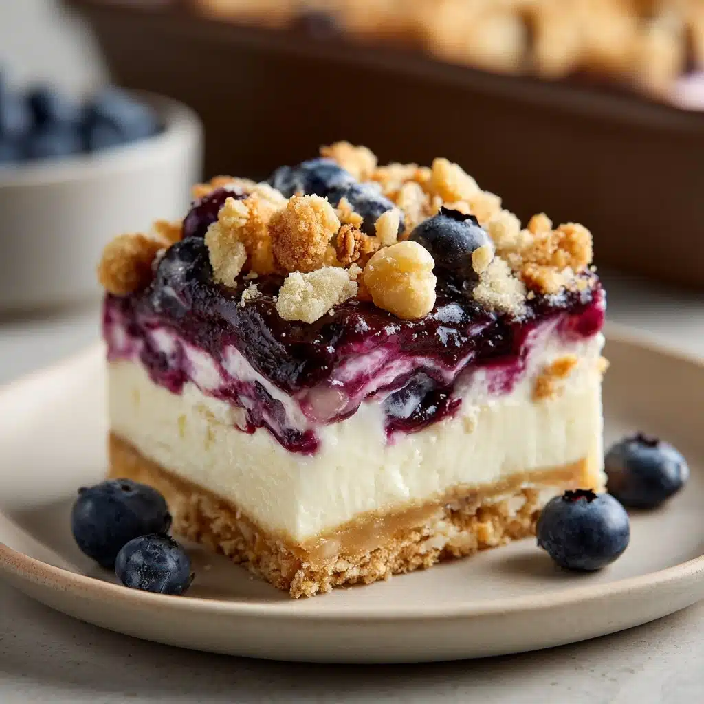 Lavender and Blueberry Cheesecake Bars Recipe - Recipe Image