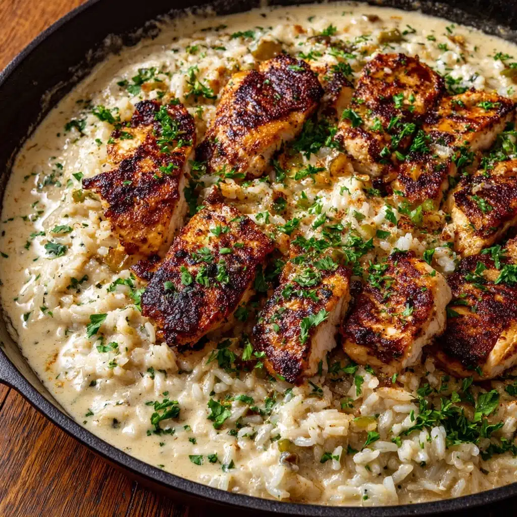 One-Pan Creamy Parmesan Chicken and Rice Recipe - Recipe Image