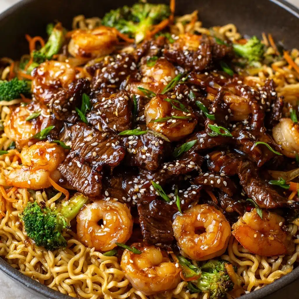 Shrimp Teriyaki Steak Noodles Recipe