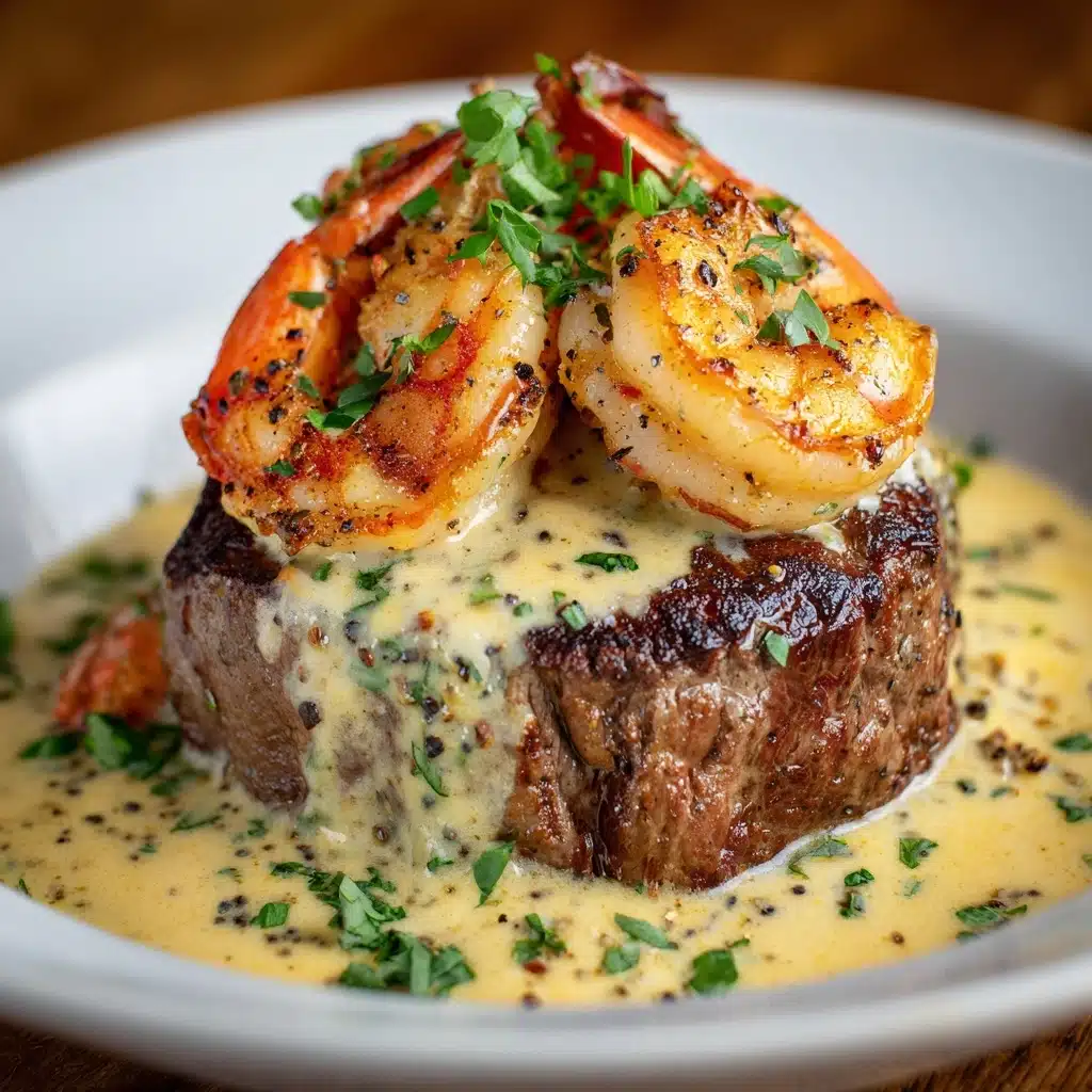 Filet Mignon with Shrimp and Lobster Cream Sauce Recipe - Recipe Image