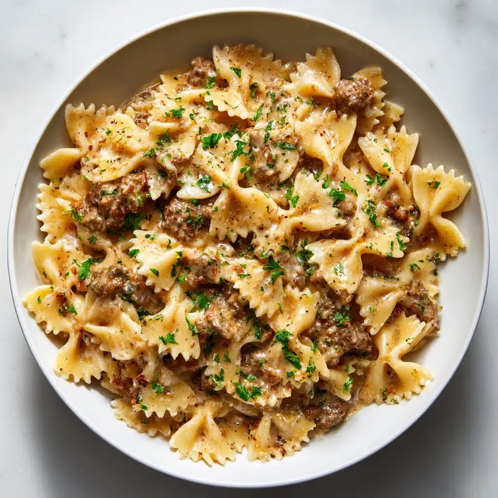 Creamy Beef and Bowtie Pasta Recipe - Recipe Image