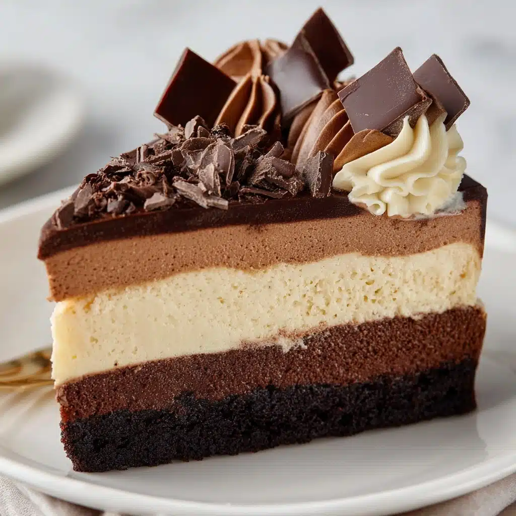 Triple Chocolate Mousse Cake Recipe - Recipe Image