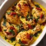 Smothered Baked Chicken with Creamed Spinach and Sun-Dried Tomatoes Recipe