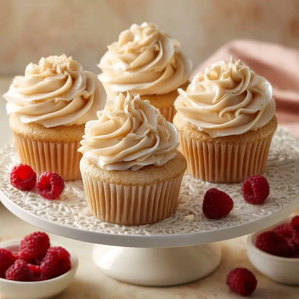 Almond Wedding Cake Cupcakes with Raspberry Filling Recipe
